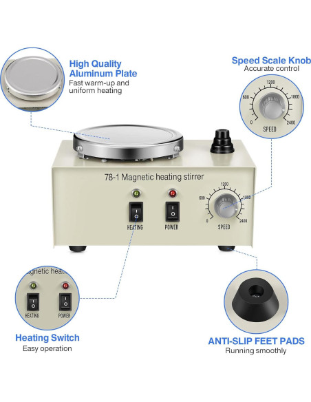 Placa Calentadora Magnética Feekoon 1000ml 2400 RPM
