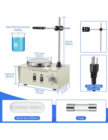Placa Calentadora Magnética Feekoon 1000ml 2400 RPM