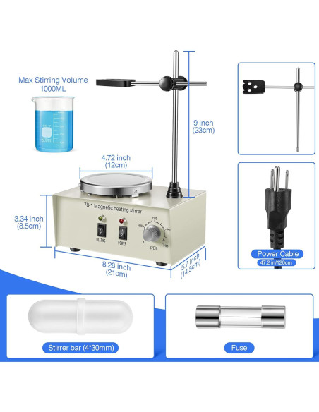 Placa Calentadora Magnética Feekoon 1000ml 2400 RPM