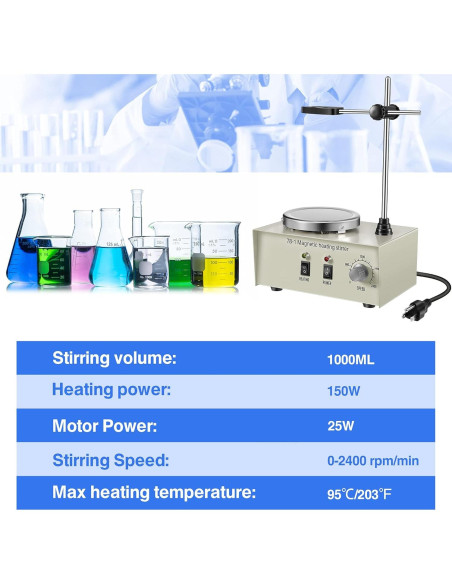 Placa Calentadora Magnética Feekoon 1000ml 2400 RPM