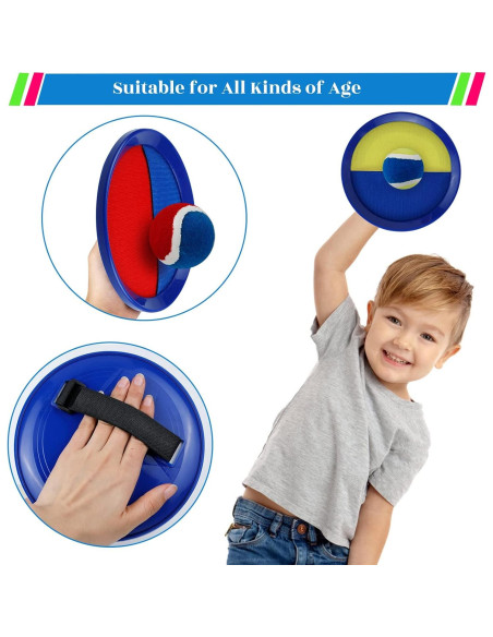 Juego de Lanzar y Atrapar JXZDLE - 4 Palas y 4 Pelotas