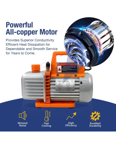 BACOENG Bomba de Vacío 3.5CFM 110V 1/4HP para A/C