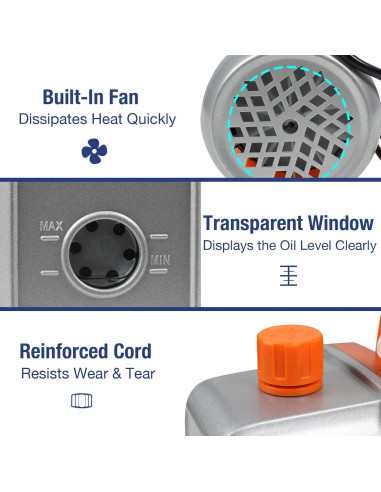 BACOENG Bomba de Vacío 3.5CFM 110V 1/4HP para A/C