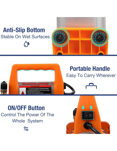 BACOENG Bomba de Vacío 3.5CFM 110V 1/4HP para A/C