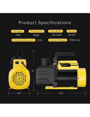 Bomba de Vacío SPECSTAR 3.5 CFM 5.67 kg para HVAC