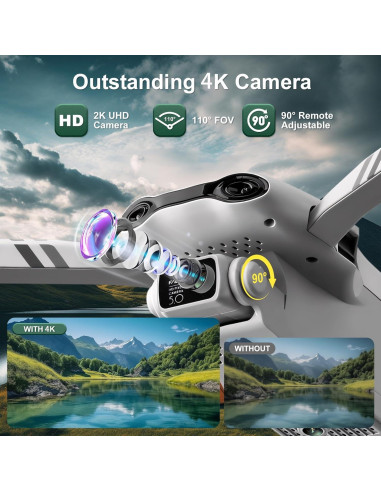 Drone CANKETEC 4K GPS Plegable con Cámara HD 30 min Vuelo