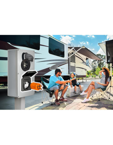 Adaptador RV 30A TAIWAN L5-30P a TT-30R con LED