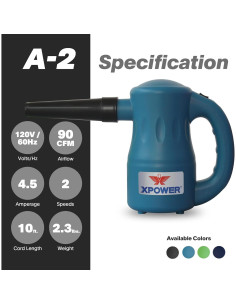 Soplador de Aire XPOWER A-2 Pro 90 CFM 1,04 kg Negro 2