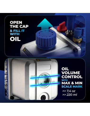 Bomba de vacío Hiatsu VPH 4 CFM 1/4 HP para AC