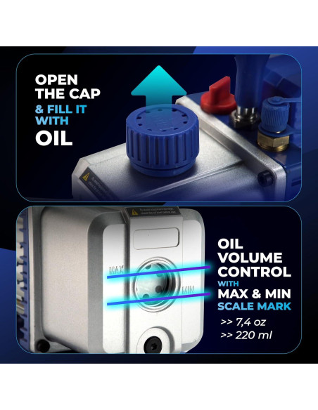 Bomba de vacío Hiatsu VPH 4 CFM 1/4 HP para AC