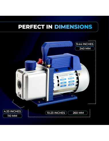 Bomba de vacío Hiatsu VPH 4 CFM 1/4 HP para AC