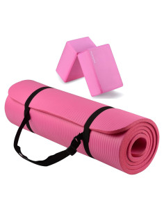 Alfombrilla de Yoga Fitvids Rosa 1.27 cm Antideslizante