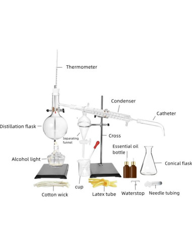 Destilador Casero Cherish XT 22 Piezas 500 ML Aceites Esenciales