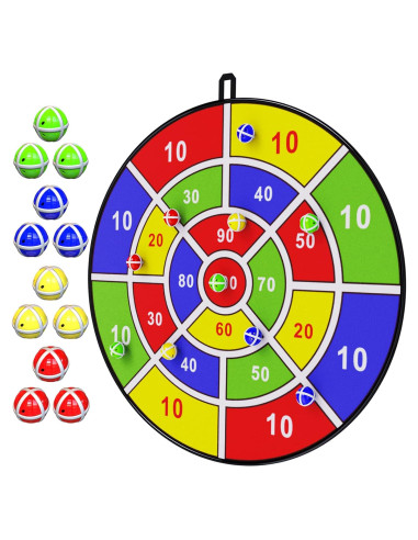 BooTaa Tablero de Dardos 73.66 cm con 12 Pelotas Adhesivas