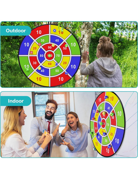 BooTaa Tablero de Dardos 73.66 cm con 12 Pelotas Adhesivas