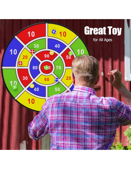 BooTaa Tablero de Dardos 73.66 cm con 12 Pelotas Adhesivas