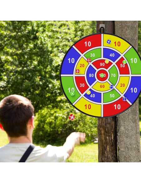 BooTaa Tablero de Dardos 73.66 cm con 12 Pelotas Adhesivas