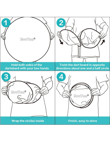 BooTaa Tablero de Dardos 73.66 cm con 12 Pelotas Adhesivas