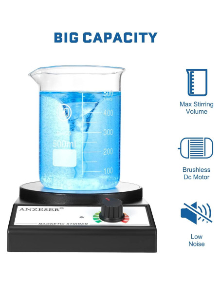 Agitador Magnético ANZESER MX-3K 3000RPM 3L