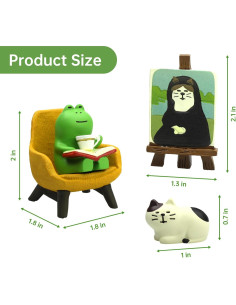 Figuras Decorativas de Rana y Gato RAQWI - Accesorios de Escritorio 2