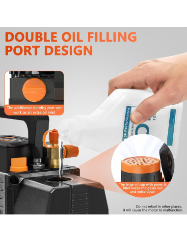 Bomba de vacío POADTOR 5CFM 1/2HP 37.5 micrones 110V