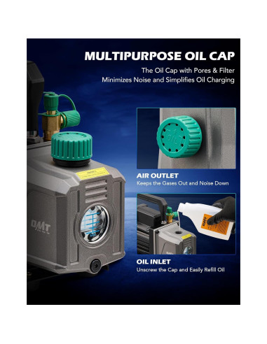 Bomba de Vacío Orion Motor Tech 4.5 CFM 1/3 HP HVAC