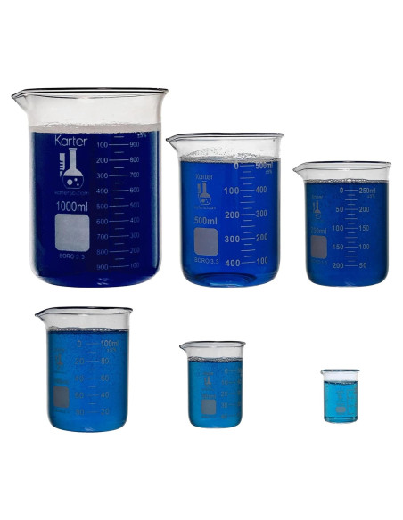 Vasos de Precipitados Karter Scientific 6 Piezas 10ml a 1000ml