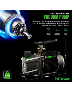 Bomba de Vacío HVAC Hilmor 5 CFM 120V 1/2 HP 10.89 kg 2