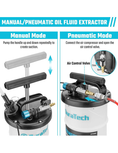 Extractor de Aceite Pneumático Manual DURATECH 6.5L