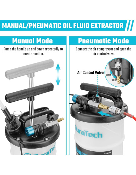 Extractor de Aceite Pneumático Manual DURATECH 6.5L
