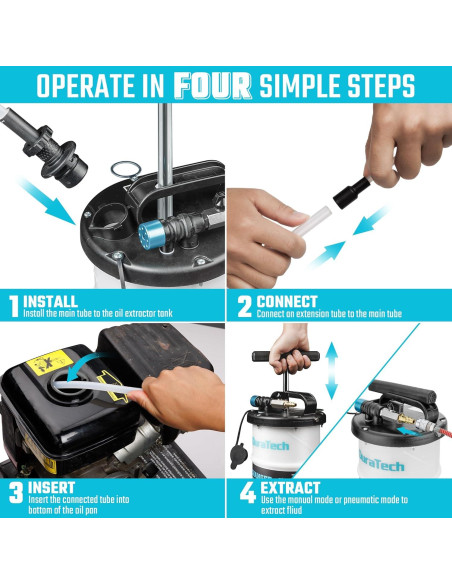 Extractor de Aceite Pneumático Manual DURATECH 6.5L