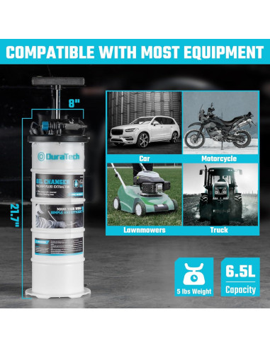 Extractor de Aceite Pneumático Manual DURATECH 6.5L