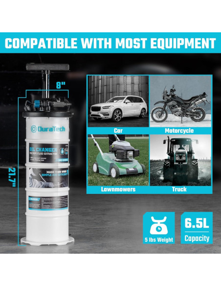 Extractor de Aceite Pneumático Manual DURATECH 6.5L