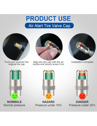 Tapa de Válvula de Monitor de Presión de Neumáticos ST Shengtuo - 4 Piezas