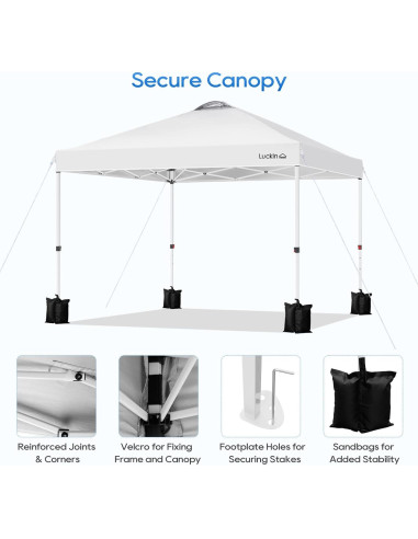 Carpa Plegable LuckIn 3x3m Resistente UV 50+ para Eventos