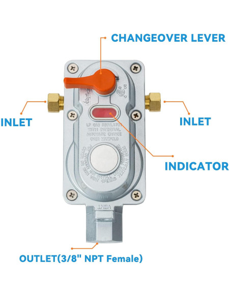 Kit Regulador Gas Propano Skyflame 2 Etapas con Medidores
