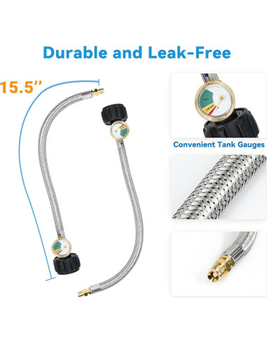 Kit Regulador Gas Propano Skyflame 2 Etapas con Medidores