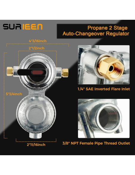 Regulador de Gas Propano LP Automático 2 Etapas SURRIEN