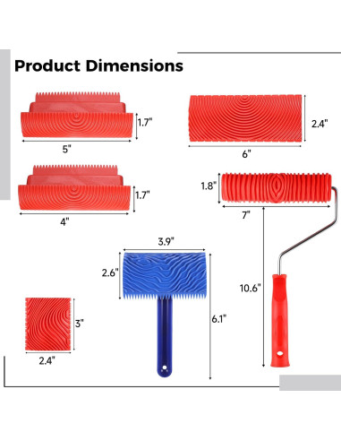 Juego de Herramientas para Texturizar Madera Homaisson 6 Piezas