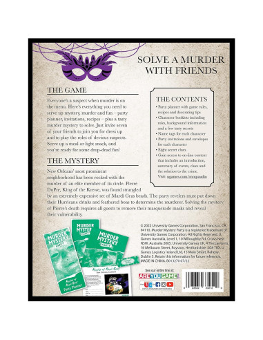 Juego de Misterio de Asesinato Mardi Gras - 8 Jugadores