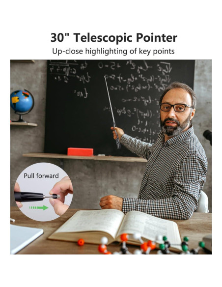 Presentador Inalámbrico Miritz TeachPro 4-en-1 con Puntero Rojo