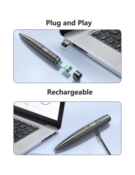 Presentador Inalámbrico Miritz TeachPro 4-en-1 con Puntero Rojo