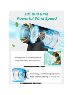 Soplador de Aire KiCA JetFan 2 Recargable 101000 RPM Negro 2