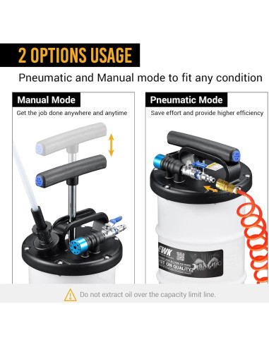 Extractor de Aceite EWK 6.5L Neumático y Manual