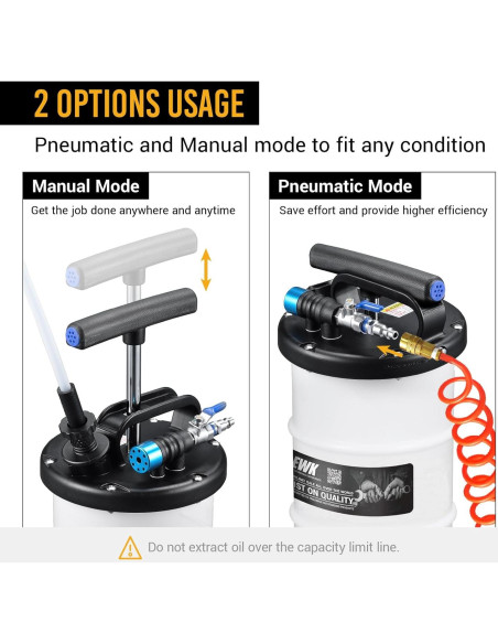 Extractor de Aceite EWK 6.5L Neumático y Manual