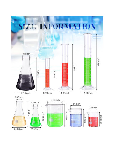 Juego de Cristalería de Laboratorio Flutesan 18 Piezas