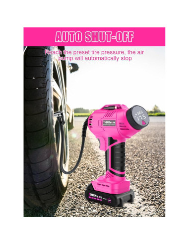 Compresor de Aire THINKWORK Rosa 20V Inalámbrico 150 PSI