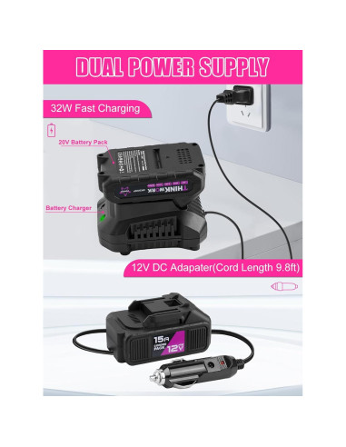 Compresor de Aire THINKWORK Rosa 20V Inalámbrico 150 PSI