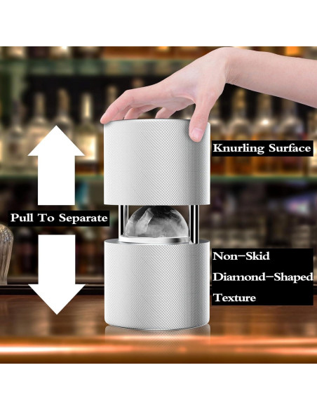 Fabricador de Bolas de Hielo ciAmore 6.1 cm Aluminio Plateado