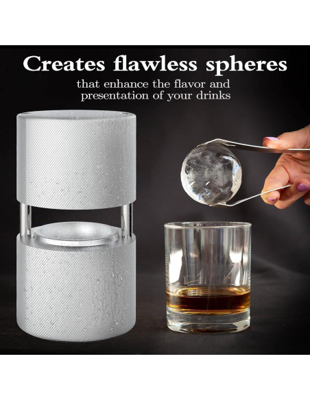 Fabricador de Bolas de Hielo ciAmore 6.1 cm Aluminio Plateado